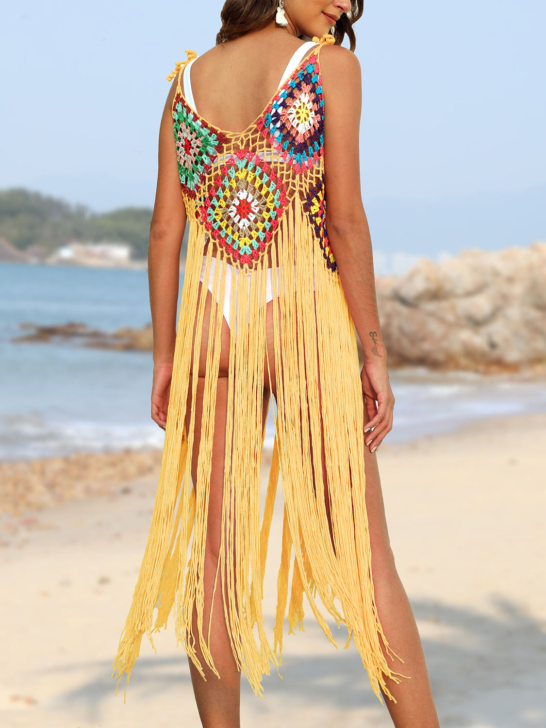 Fringe Spaghetti Strap Cover-Up - ThingsWeUseAndLove 