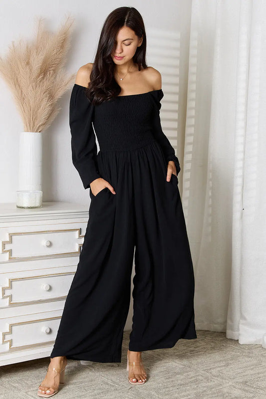 Square Neck Jumpsuit with Pockets - ThingsWeUseAndLove 