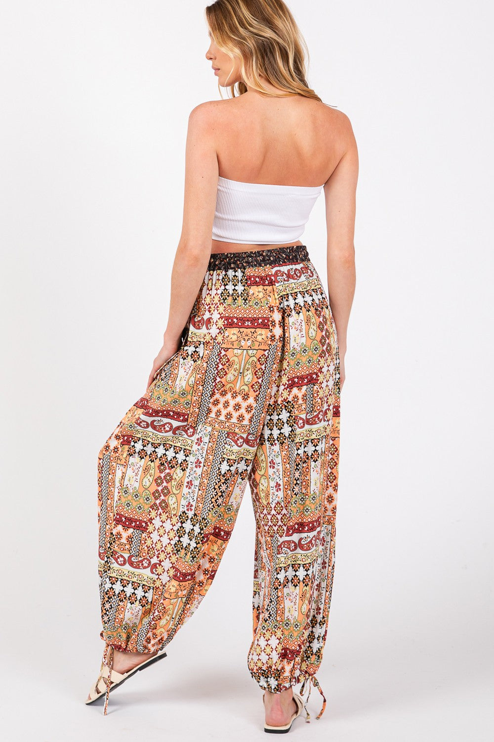 SAGE + FIG High-Rise Balloon Bohemian Print Pants - ThingsWeUseAndLove 