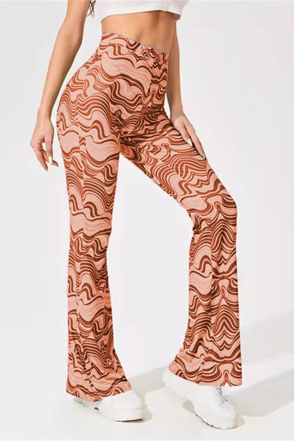Paisley Printed High Waist Flare Pants - ThingsWeUseAndLove 