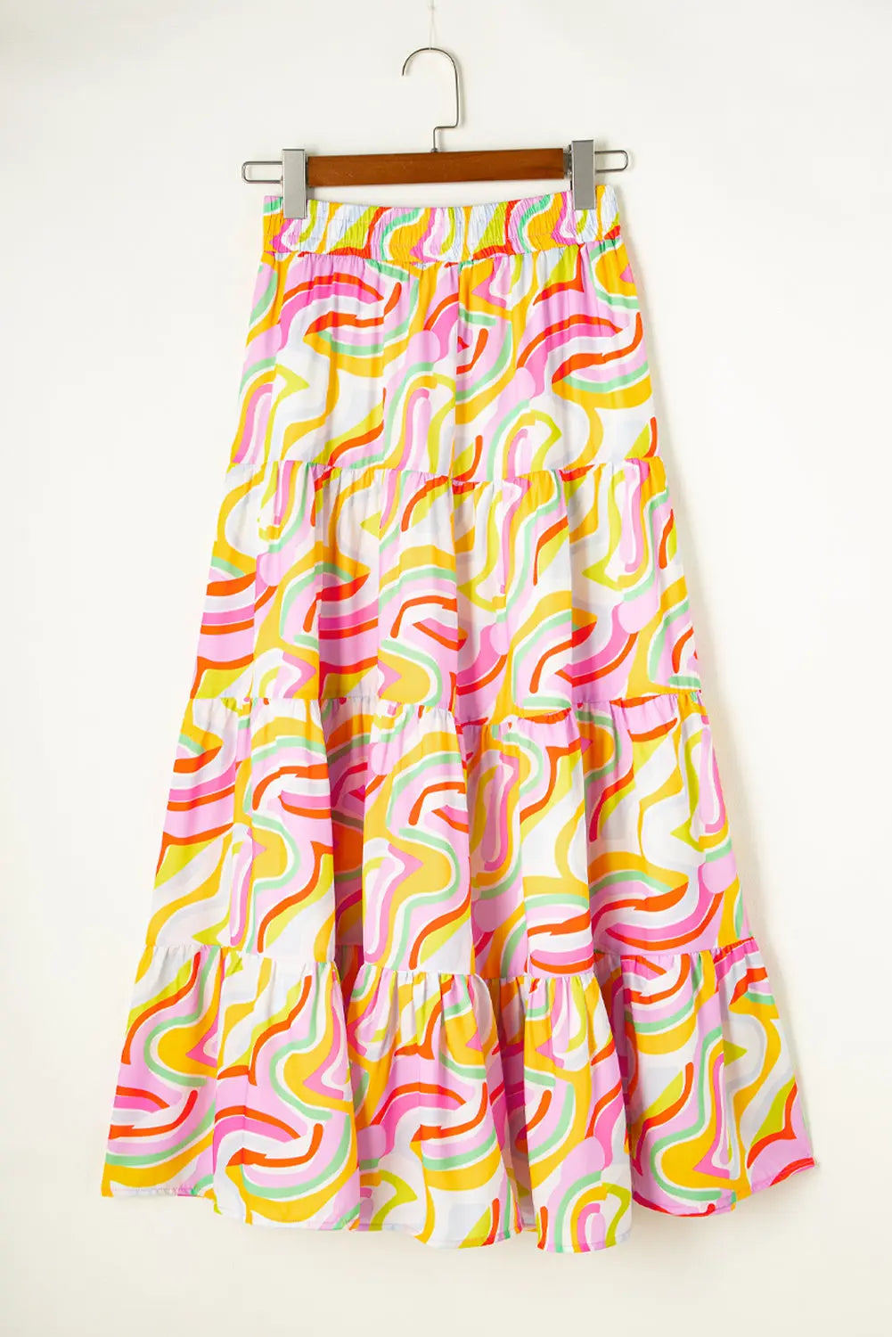 Printed Elastic Waist Skirt - ThingsWeUseAndLove 