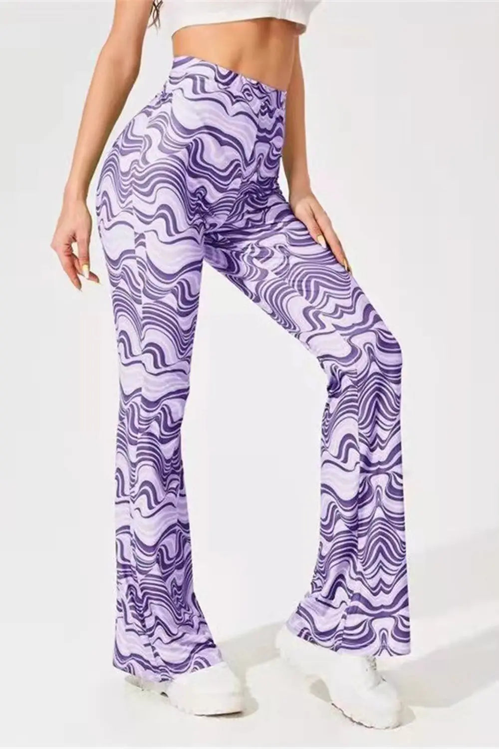 Paisley Printed High Waist Flare Pants - ThingsWeUseAndLove 