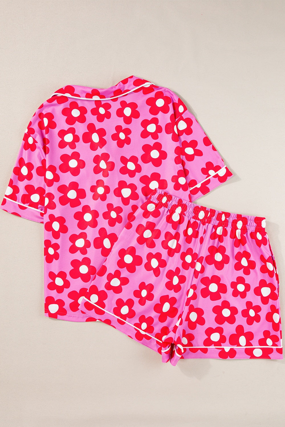 Pocketed Flower Half Sleeve Top and Shorts Lounge Set - ThingsWeUseAndLove 