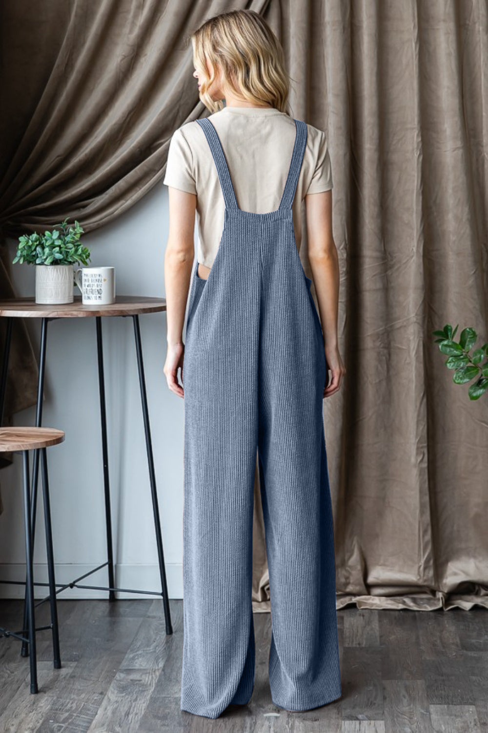 Luannie Full Size-Inclusive  Heimish Ribbed Front Pocket Sleeveless Jumpsuit - ThingsWeUseAndLove 