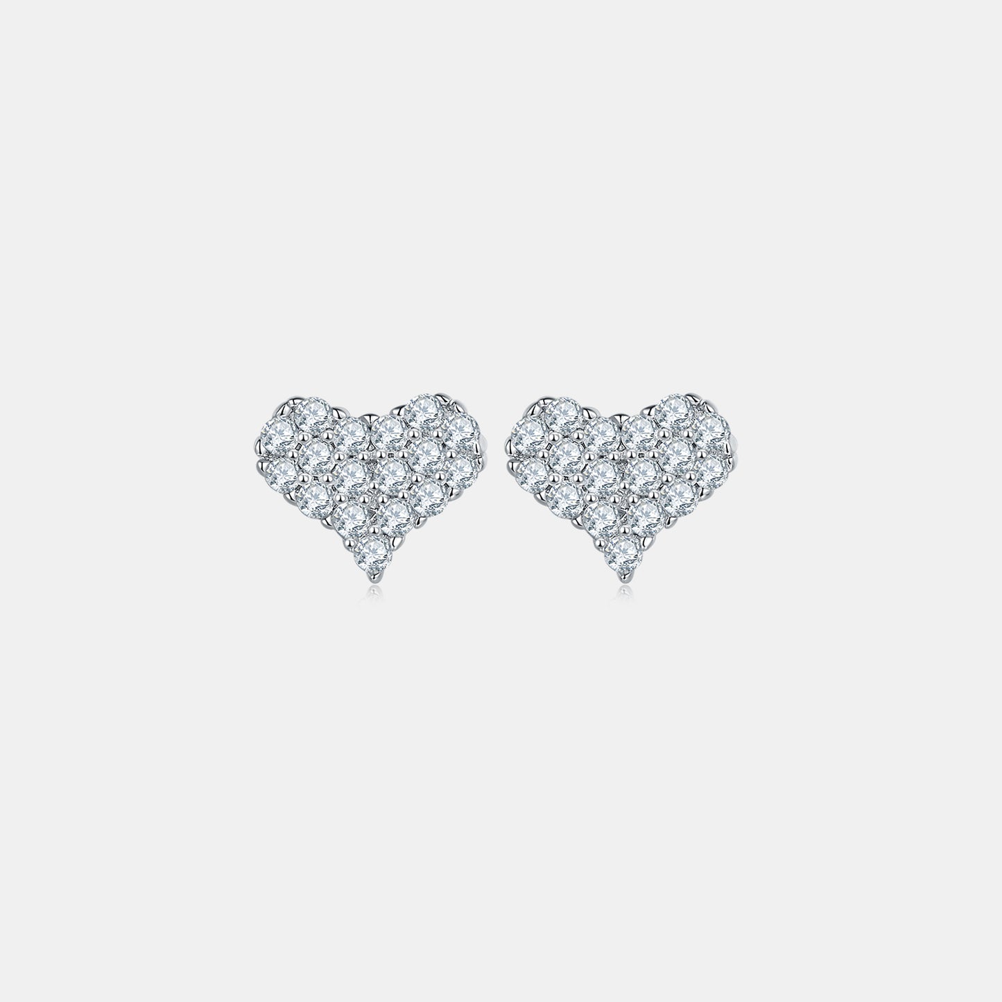 Moissanite 925 Sterling Silver Heart Stud Earrings - ThingsWeUseAndLove 