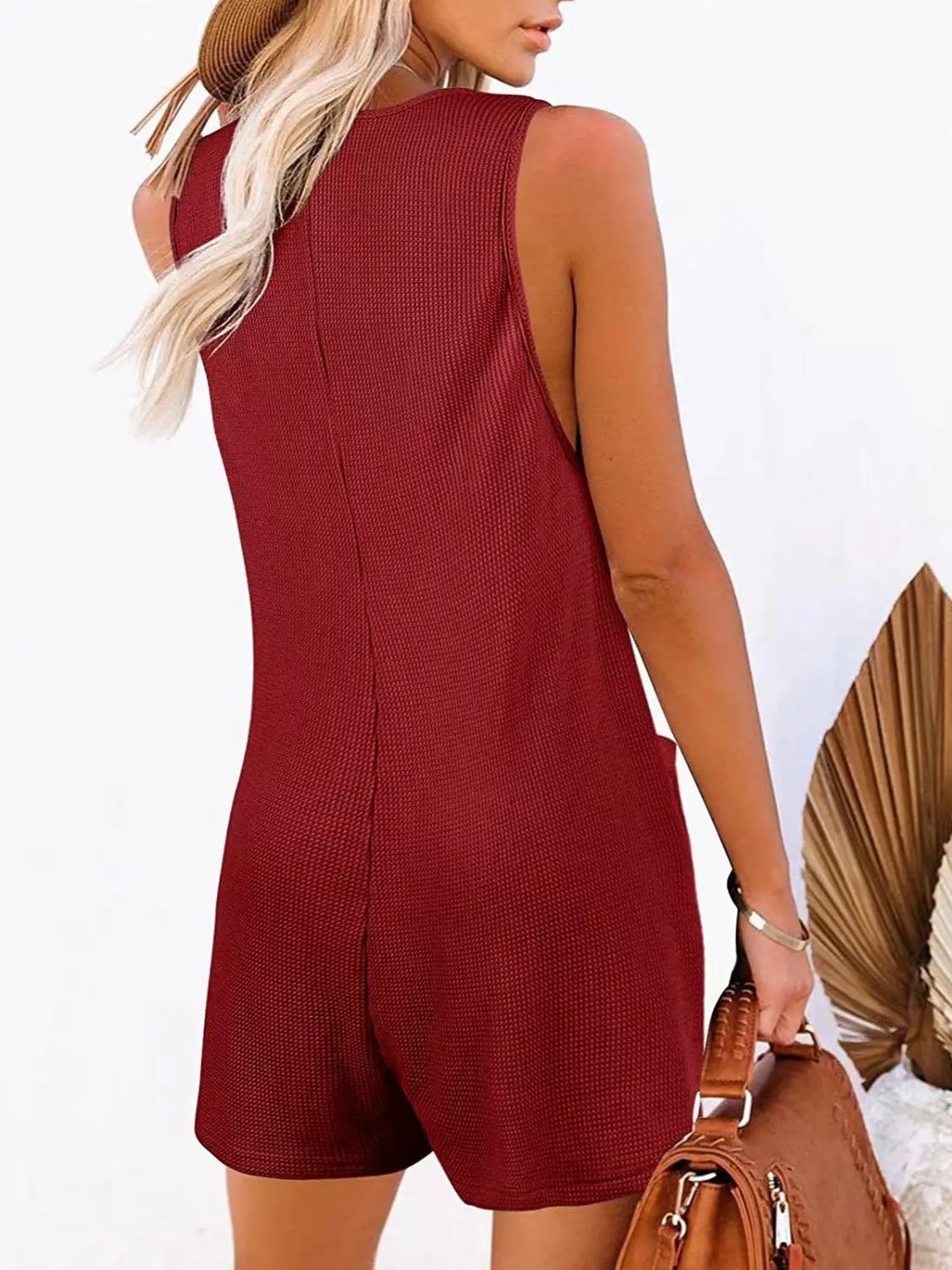 Size Inclusive Pocketed Scoop Neck Sleeveless Romper - ThingsWeUseAndLove 