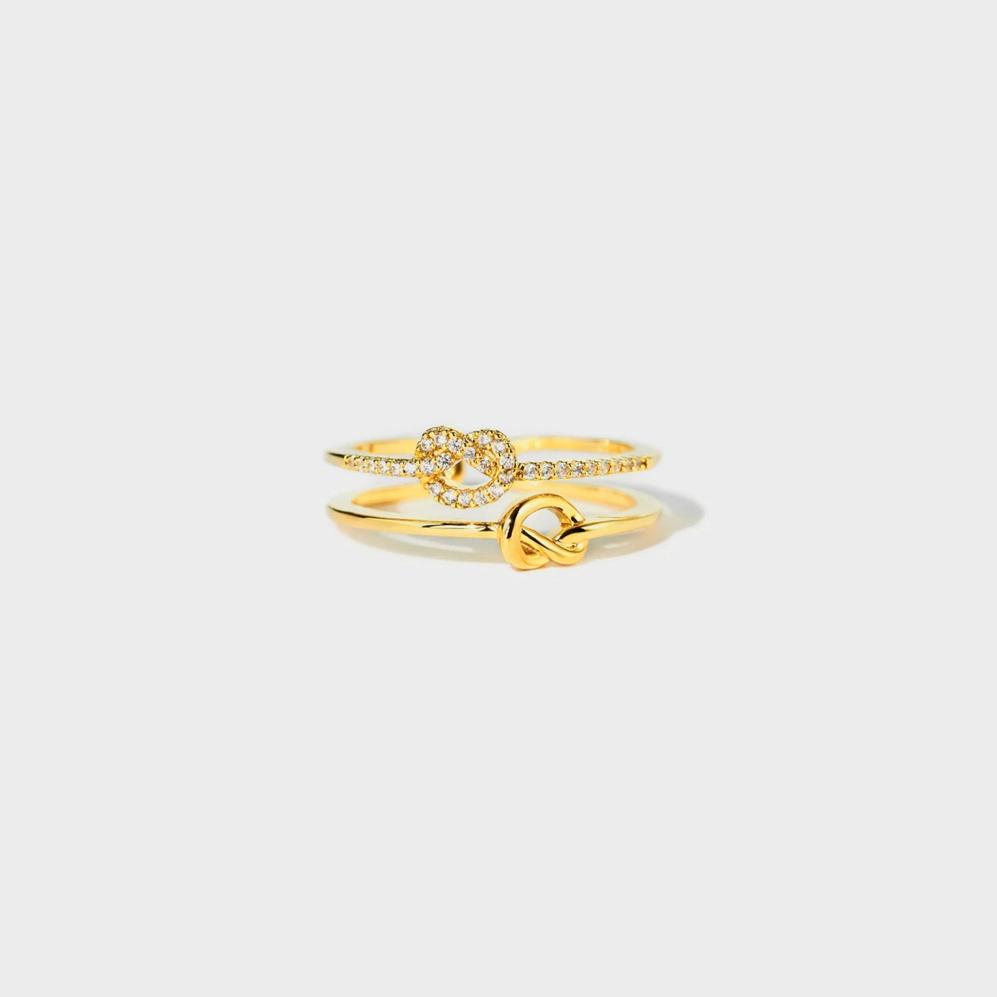 Sterling Silver Double-Layered Knot Ring - ThingsWeUseAndLove Gold-7