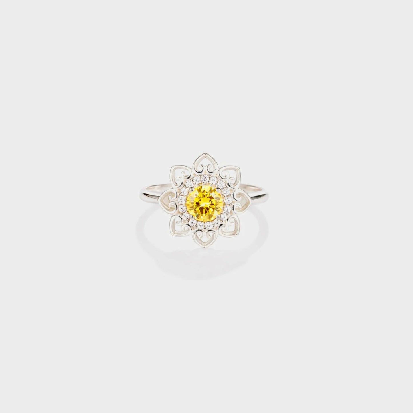 Flower Shape Zircon Platinum-Plated 925 Sterling Silver Ring - ThingsWeUseAndLove Silver-9