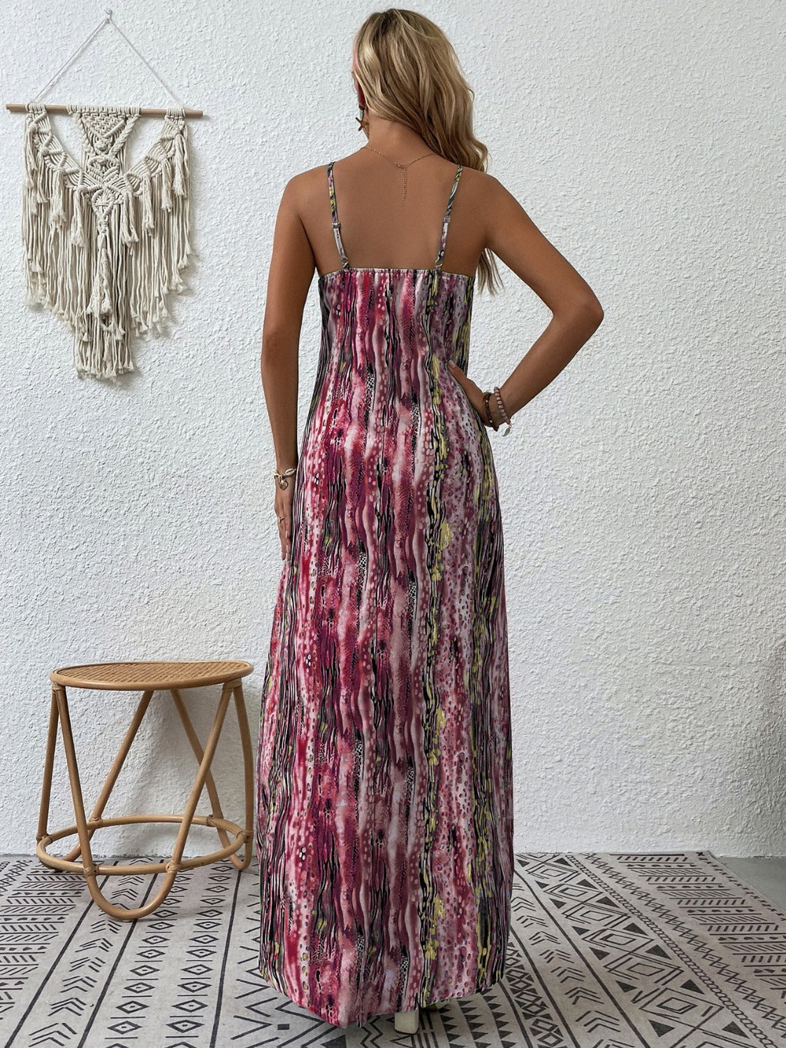 Full Size Printed Scoop Neck Maxi Cami Dress - ThingsWeUseAndLove 