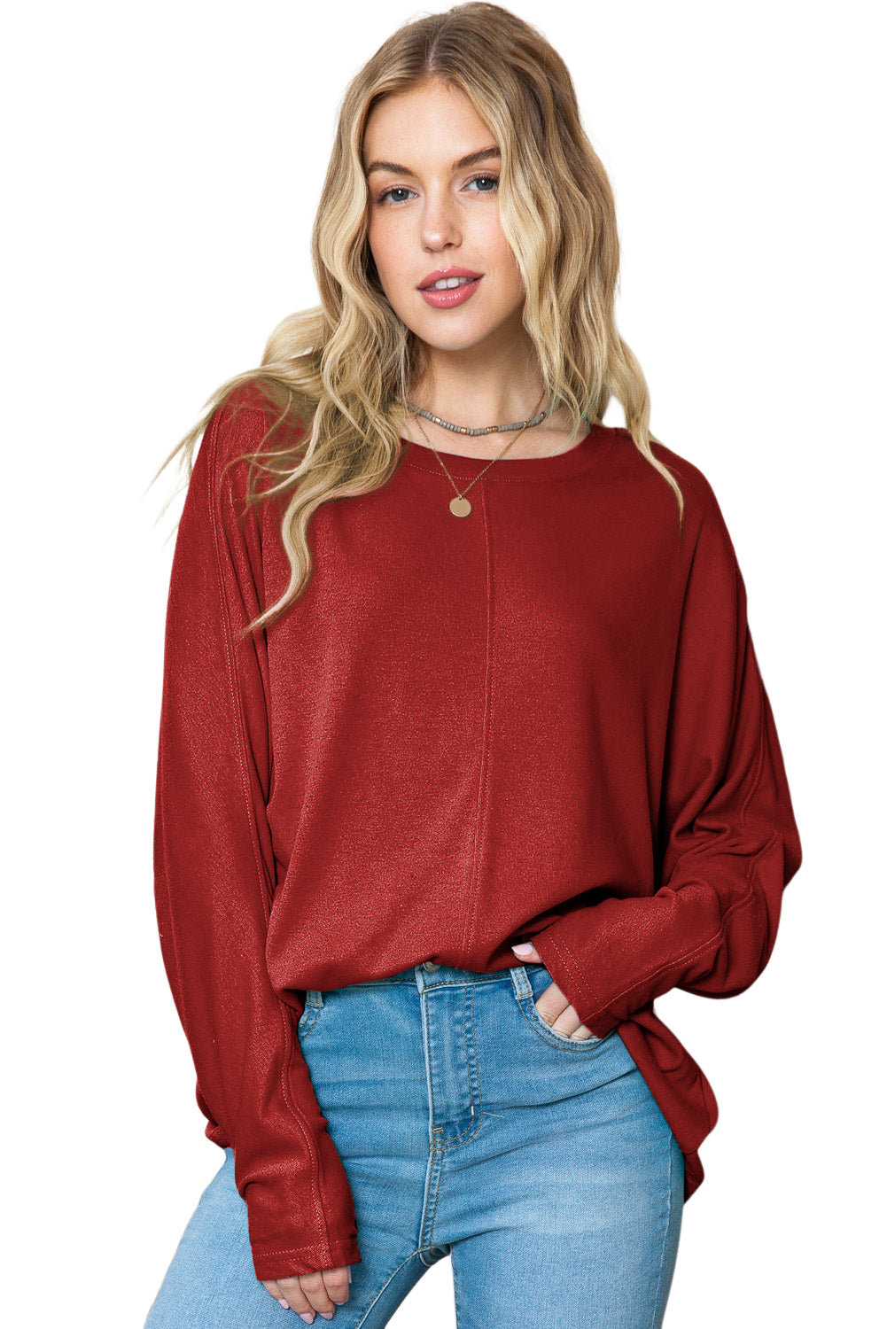 Casual Seam Long Sleeve Top - ThingsWeUseAndLove 