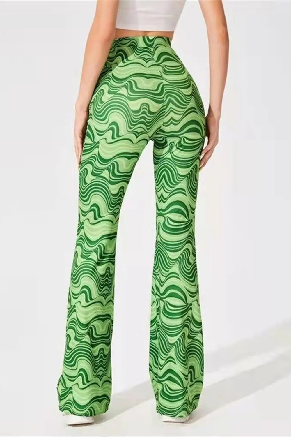 Paisley Printed High Waist Flare Pants - ThingsWeUseAndLove 