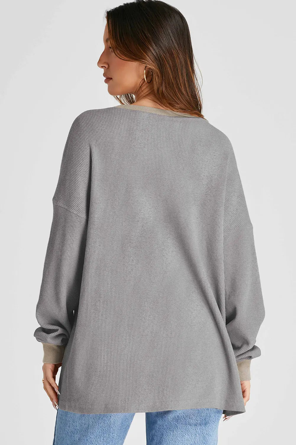 Berlin Waffle-Knit Long Sleeve Sweatshirt - ThingsWeUseAndLove 