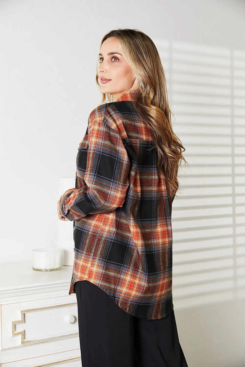 Mae Plaid Dropped Shoulder Shirt - ThingsWeUseAndLove 