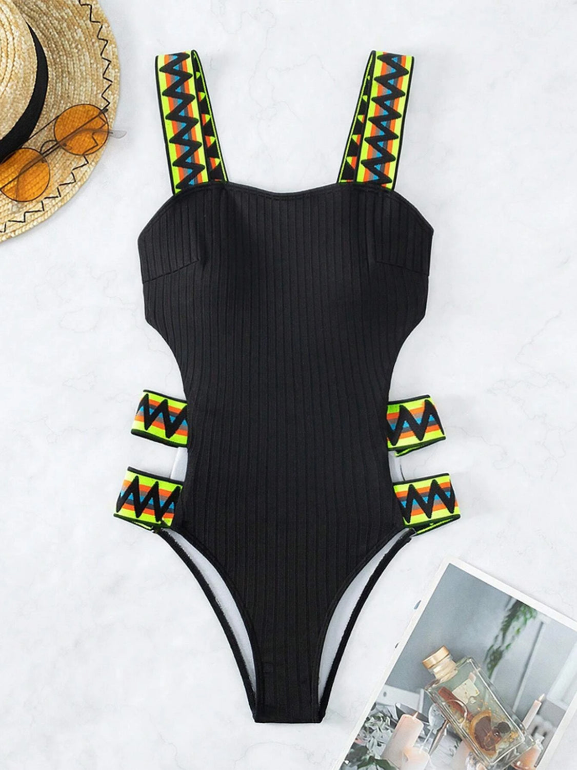 Cutout Wide Strap One-Piece Swimwear - ThingsWeUseAndLove 