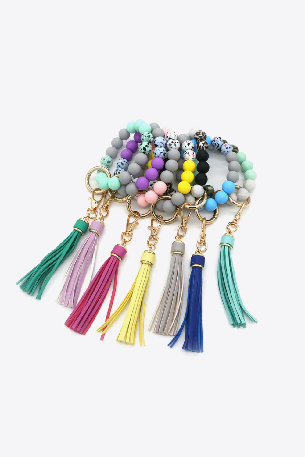 Assorted 2-Pack Multicolored Beaded Tassel Keychain - ThingsWeUseAndLove 