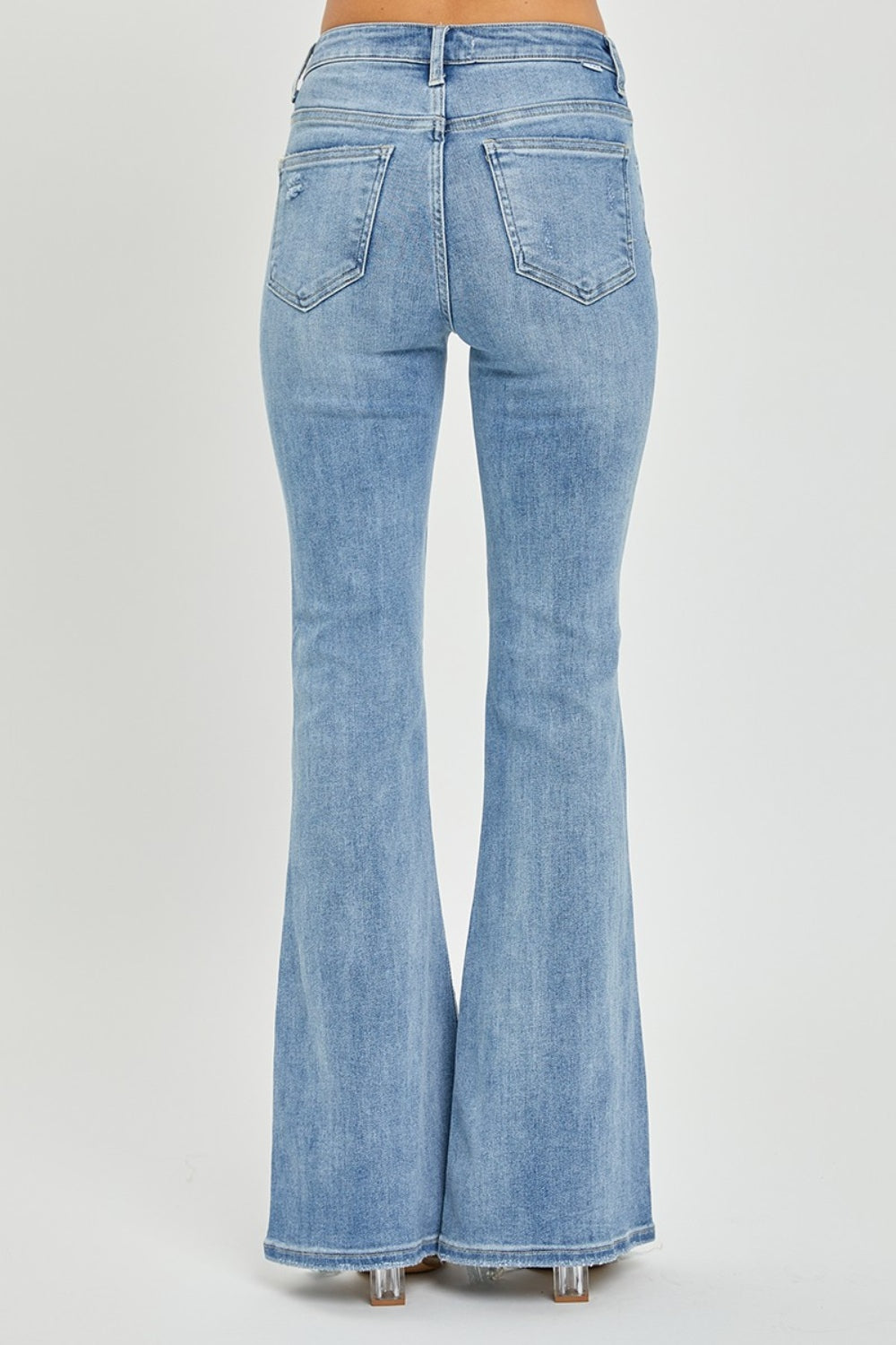 High Rise Frayed Hem Flare Jeans - ThingsWeUseAndLove 