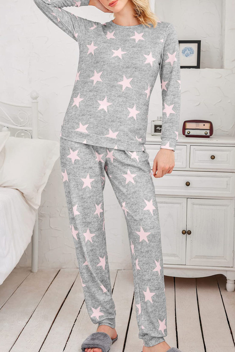 Tamaska Long Sleeve Top and Pants Lounge Set - ThingsWeUseAndLove Blush-Pink-2XL