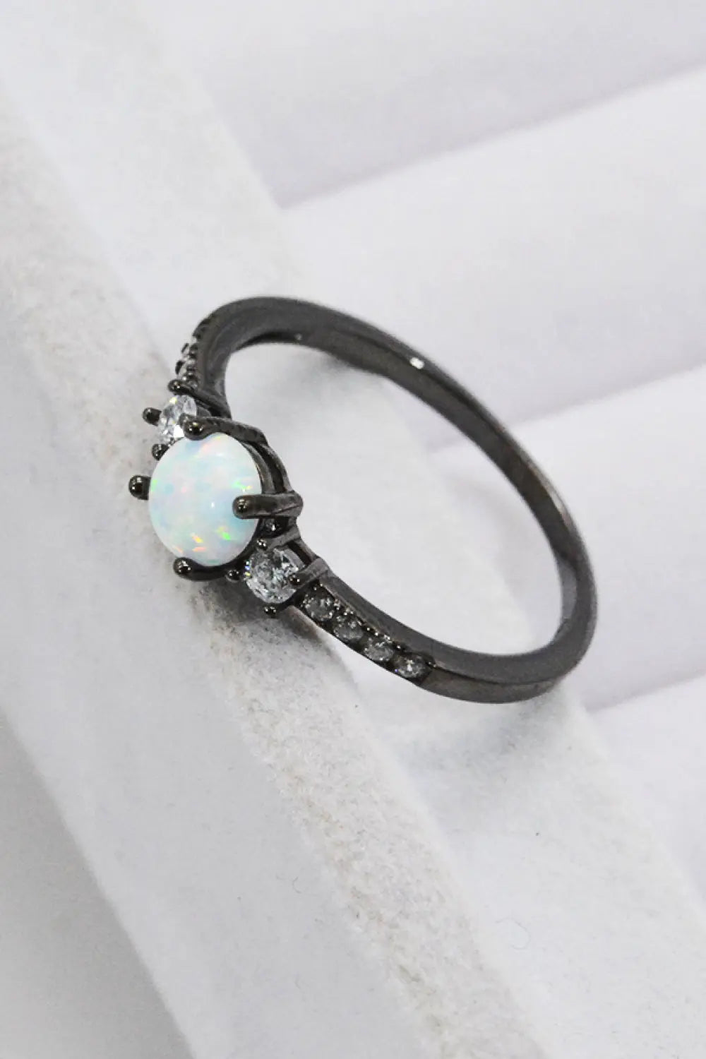 925 Sterling Silver Round Opal Ring - ThingsWeUseAndLove 