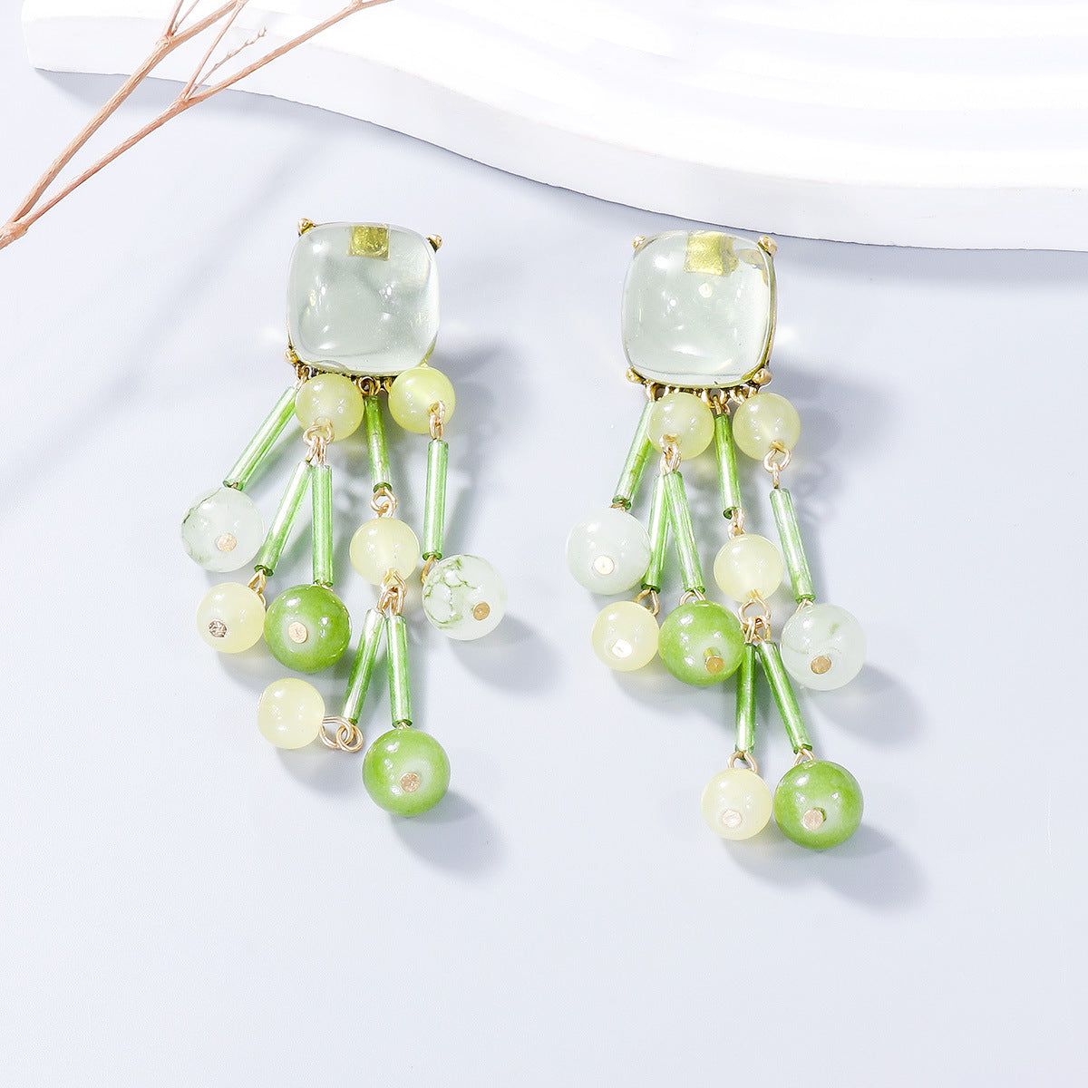 Acrylic Bead Dangle Earrings - ThingsWeUseAndLove 