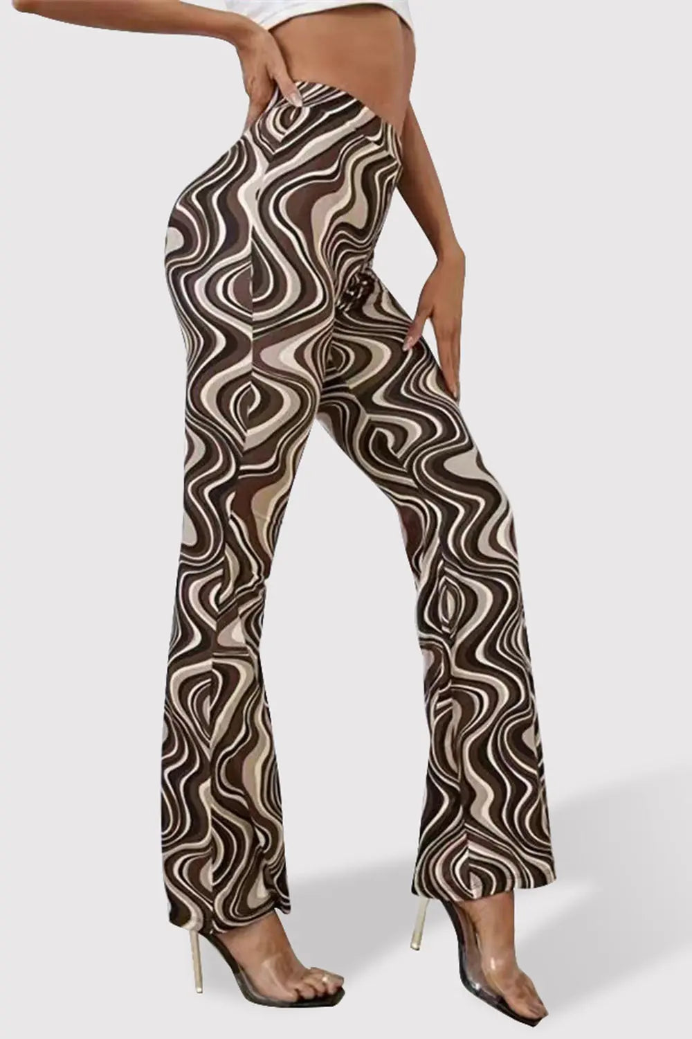 Paisley Printed High Waist Flare Pants - ThingsWeUseAndLove 