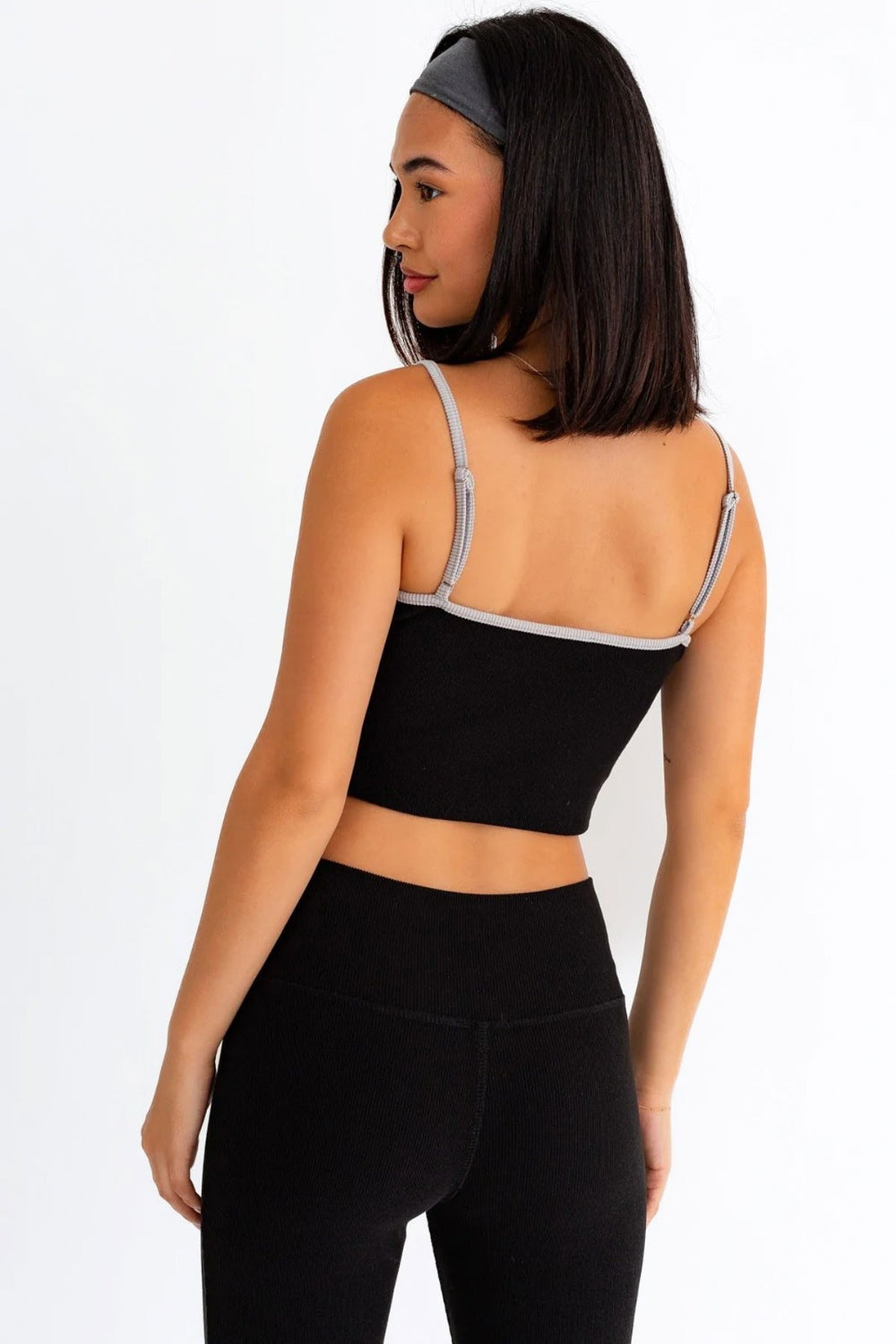 Ribbed Crop Cami and High Waist Brushed Leggings Set - ThingsWeUseAndLove 