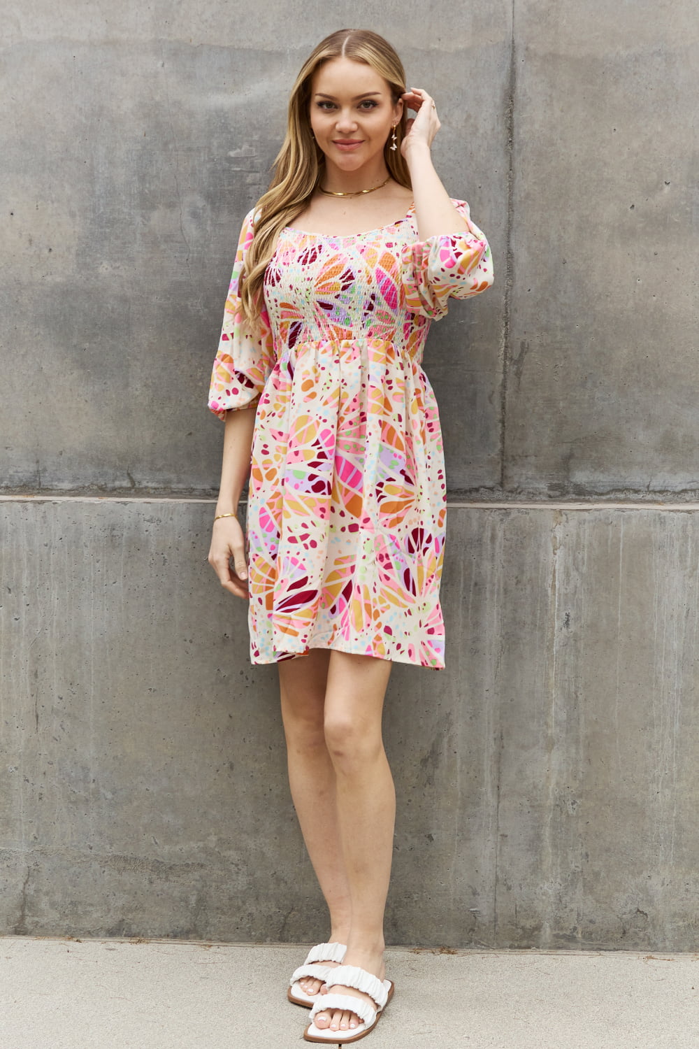 Floral Print Mini Dress - ThingsWeUseAndLove 