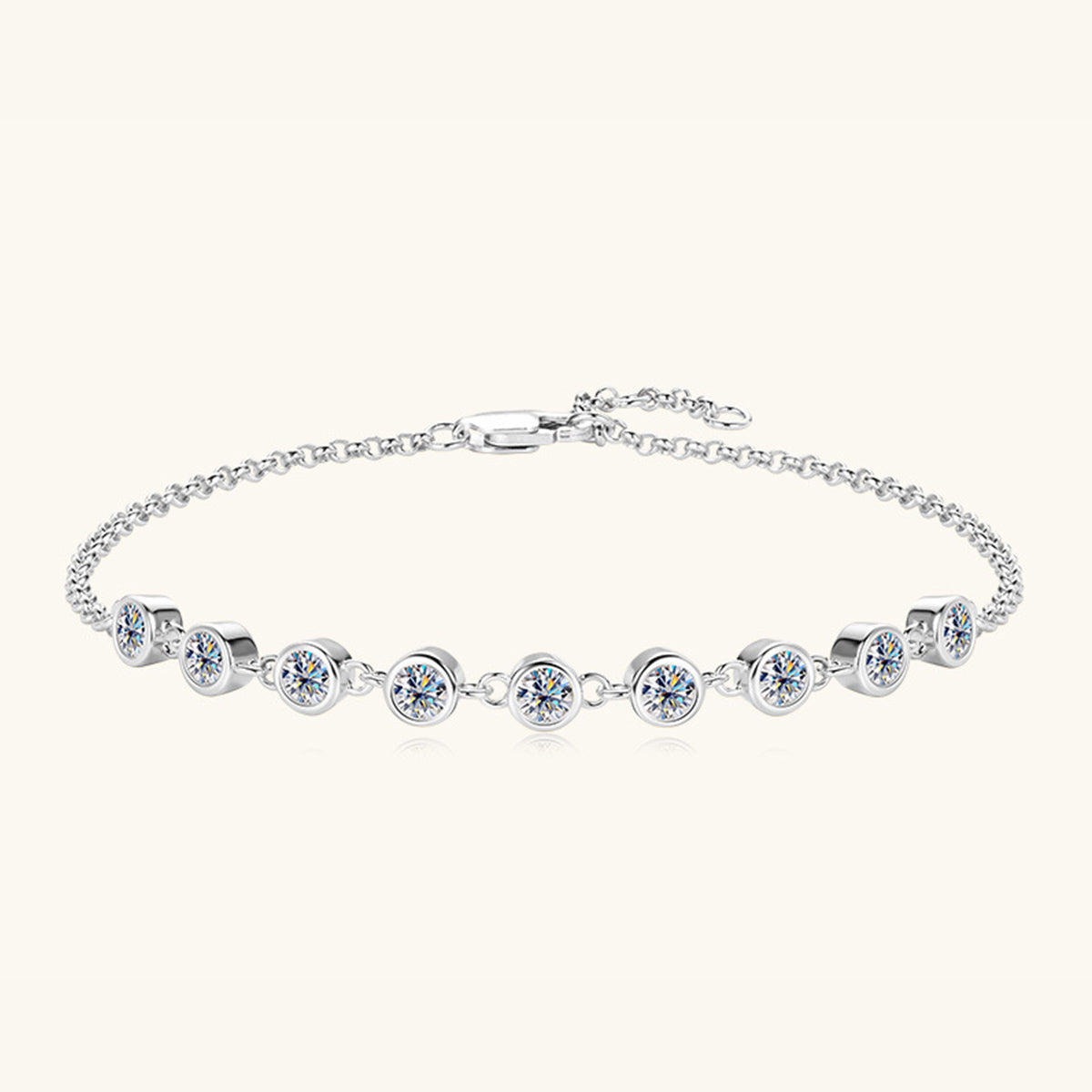 Inlaid Moissanite 925 Sterling Silver Bracelet - ThingsWeUseAndLove 