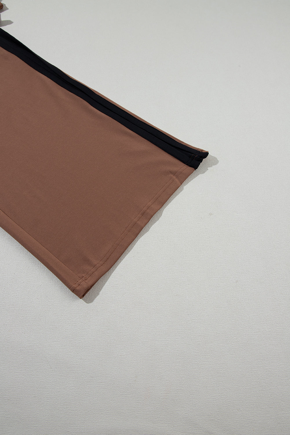 Chestnut Color Block Detail Casual Two-piece Outfit - ThingsWeUseAndLove 