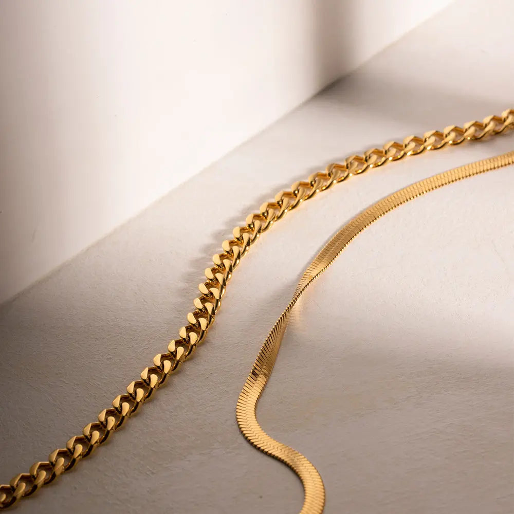 18K Gold-Plated Double Layered Necklace - ThingsWeUseAndLove 