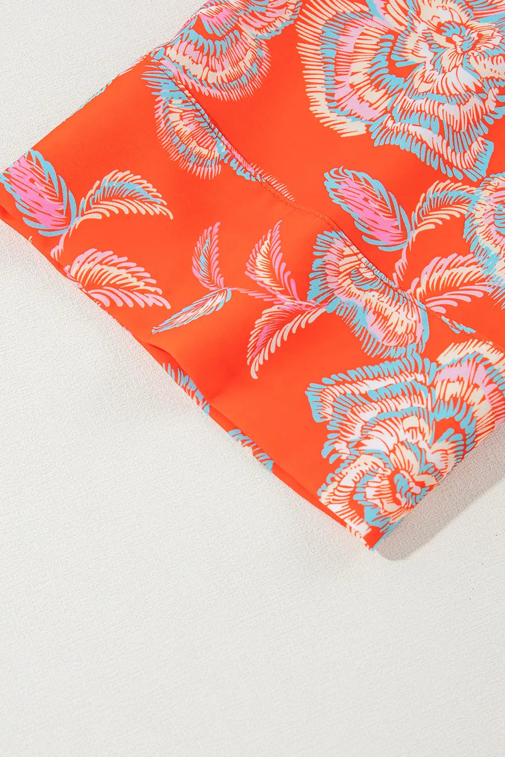 Red Floral Print Lapel Collar Loose Shirt Mini Dress - ThingsWeUseAndLove 