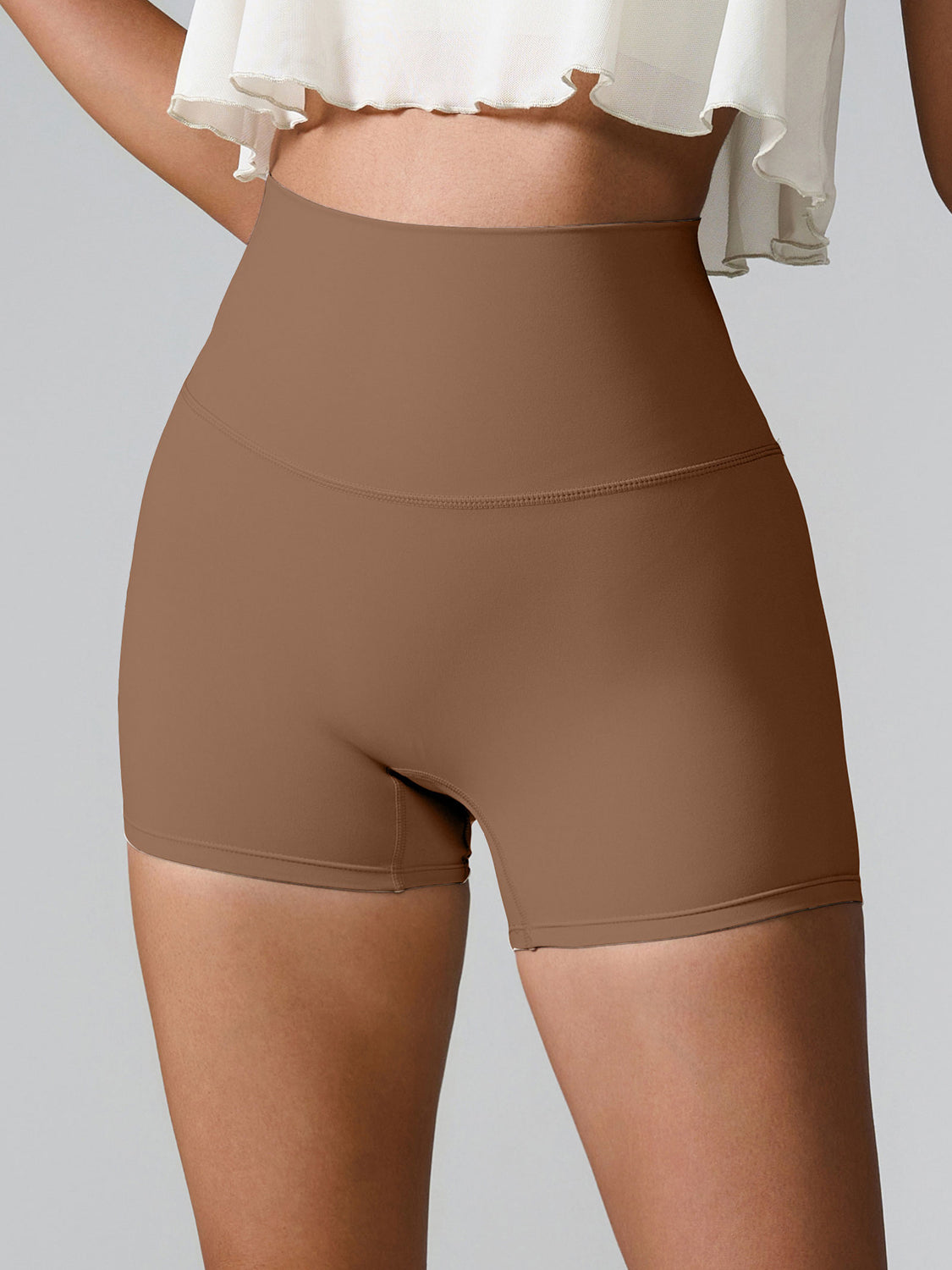 Lyla High Waist Active Shorts - ThingsWeUseAndLove Chestnut-XL