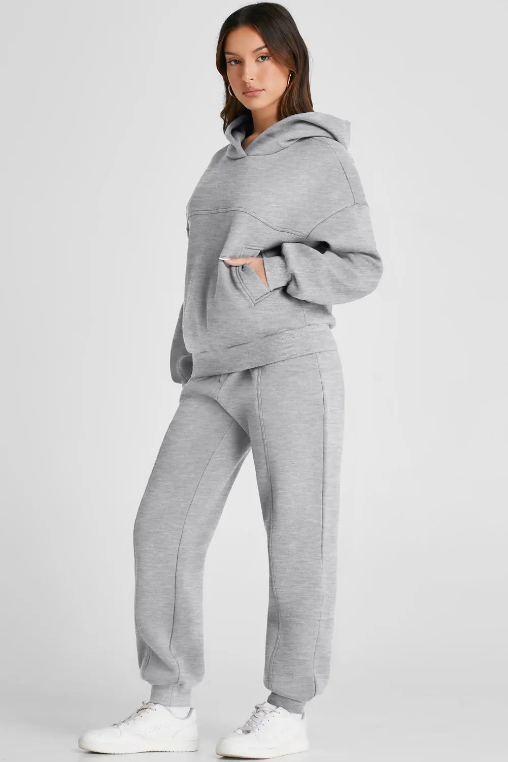 Nat Dropped Shoulder Long Sleeve Hoodie and Pants Active Set - ThingsWeUseAndLove 