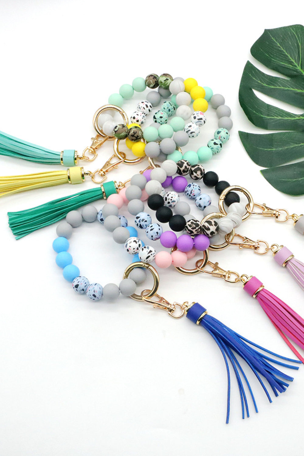 Assorted 2-Pack Multicolored Beaded Tassel Keychain - ThingsWeUseAndLove 