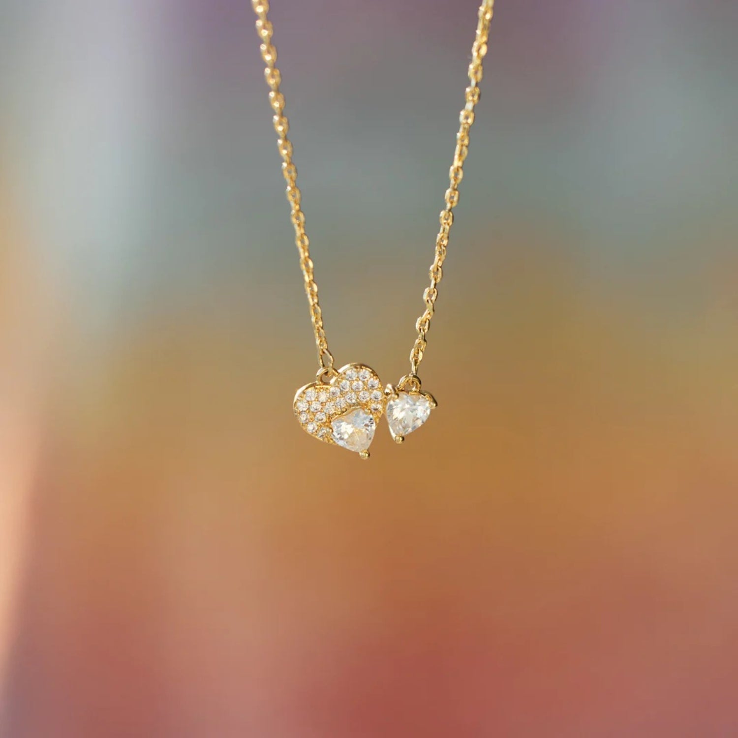 18K Gold-Plated 925 Sterling Silver Zircon Heart Necklace - ThingsWeUseAndLove 