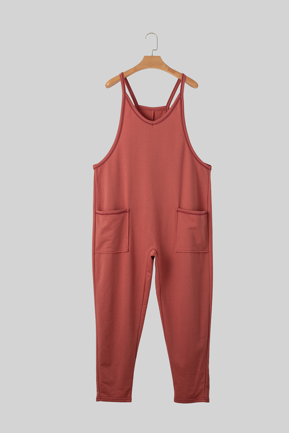 Apricot Solid Color Loose Fit Harem Jumpsuit - ThingsWeUseAndLove 