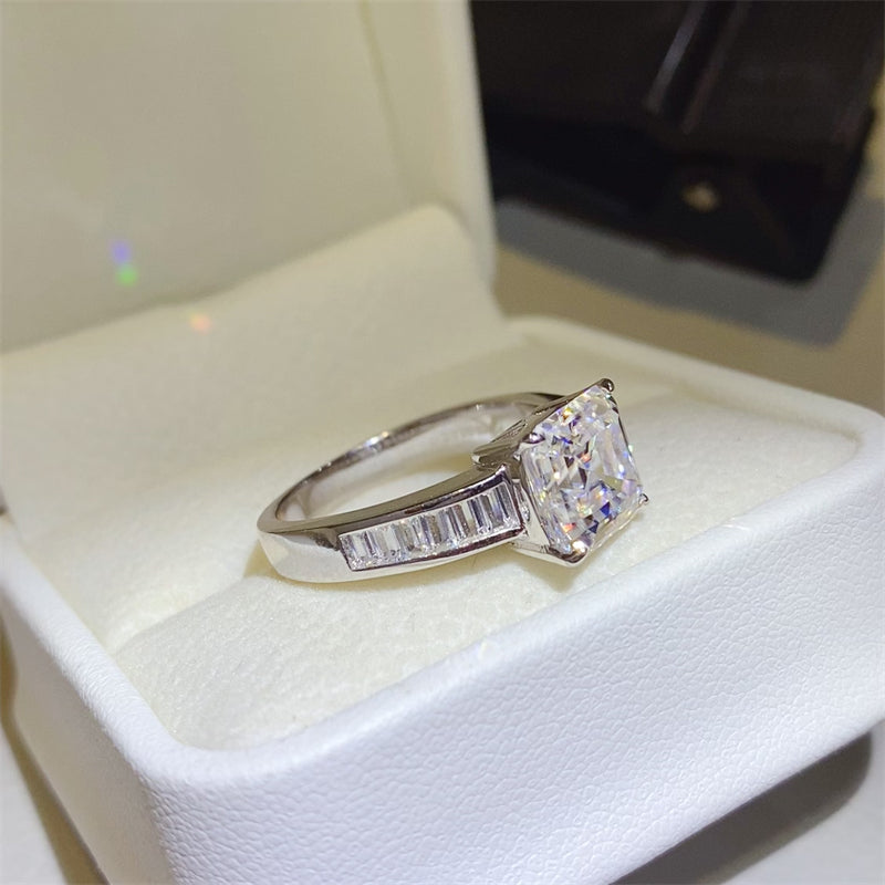 3 Carat Moissanite 925 Sterling Silver Square Shape Ring - ThingsWeUseAndLove 