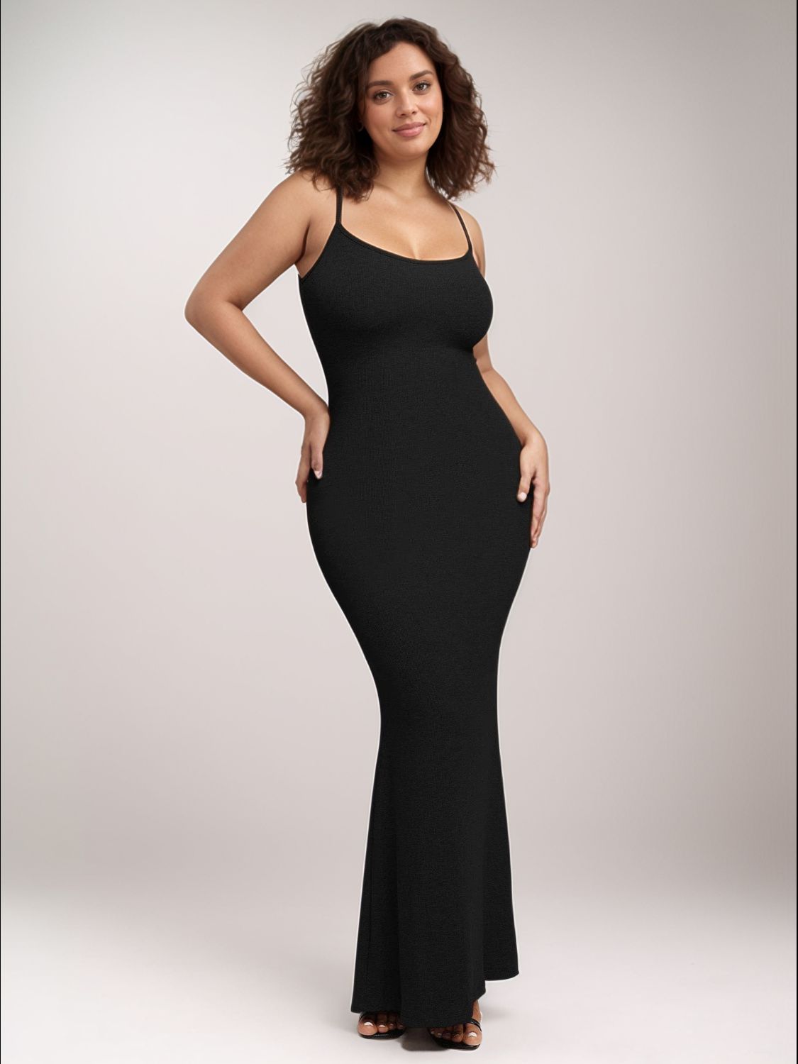 Built-In Shapewear Sleeveless Maxi Dress