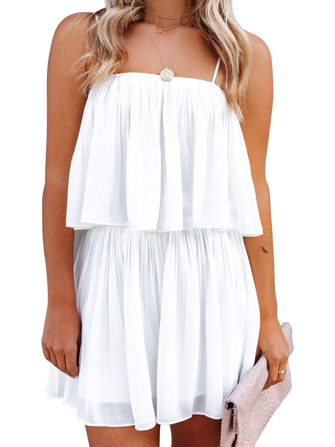 Ruched Spaghetti Strap Romper - ThingsWeUseAndLove 