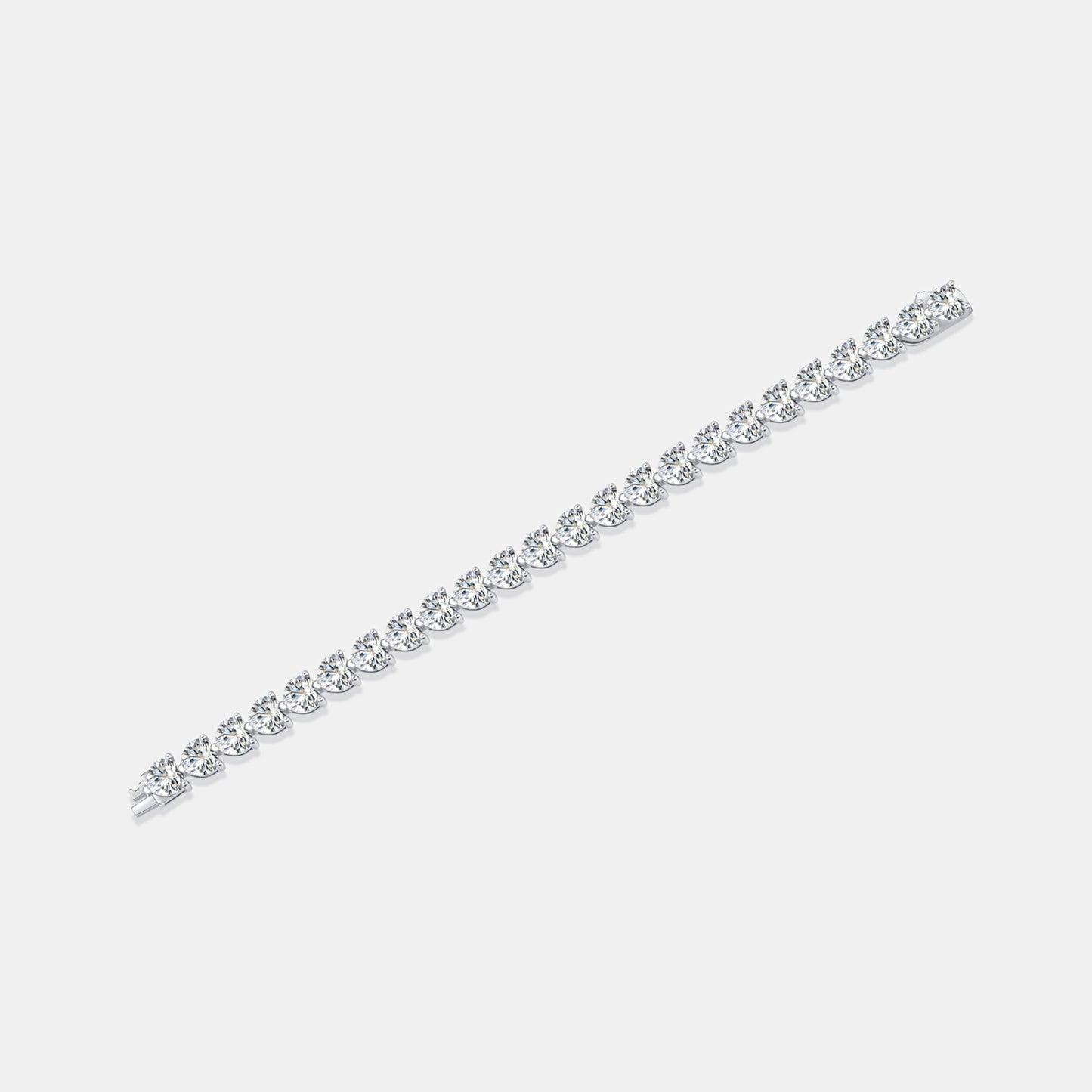 24 Carat Moissanite 925 Sterling Silver Heart Bracelet - ThingsWeUseAndLove 