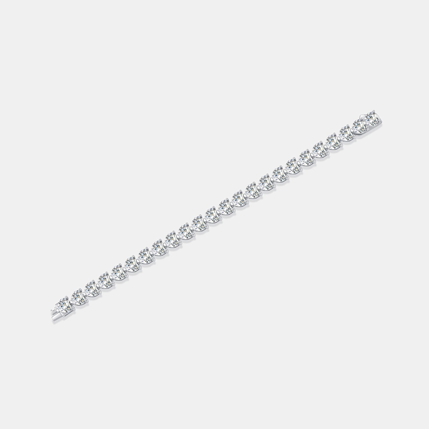 24 Carat Moissanite 925 Sterling Silver Heart Bracelet - ThingsWeUseAndLove 