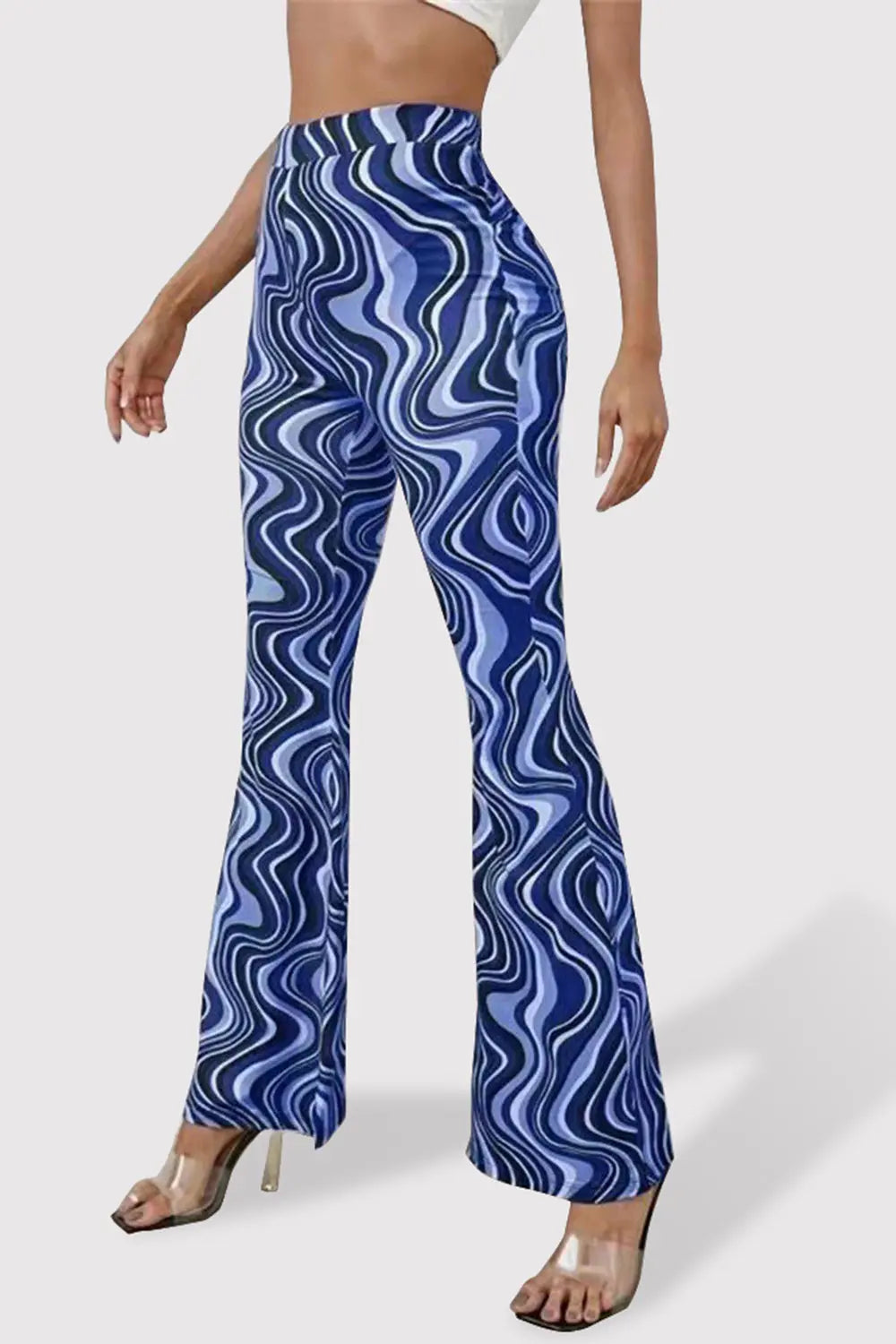 Paisley Printed High Waist Flare Pants - ThingsWeUseAndLove 