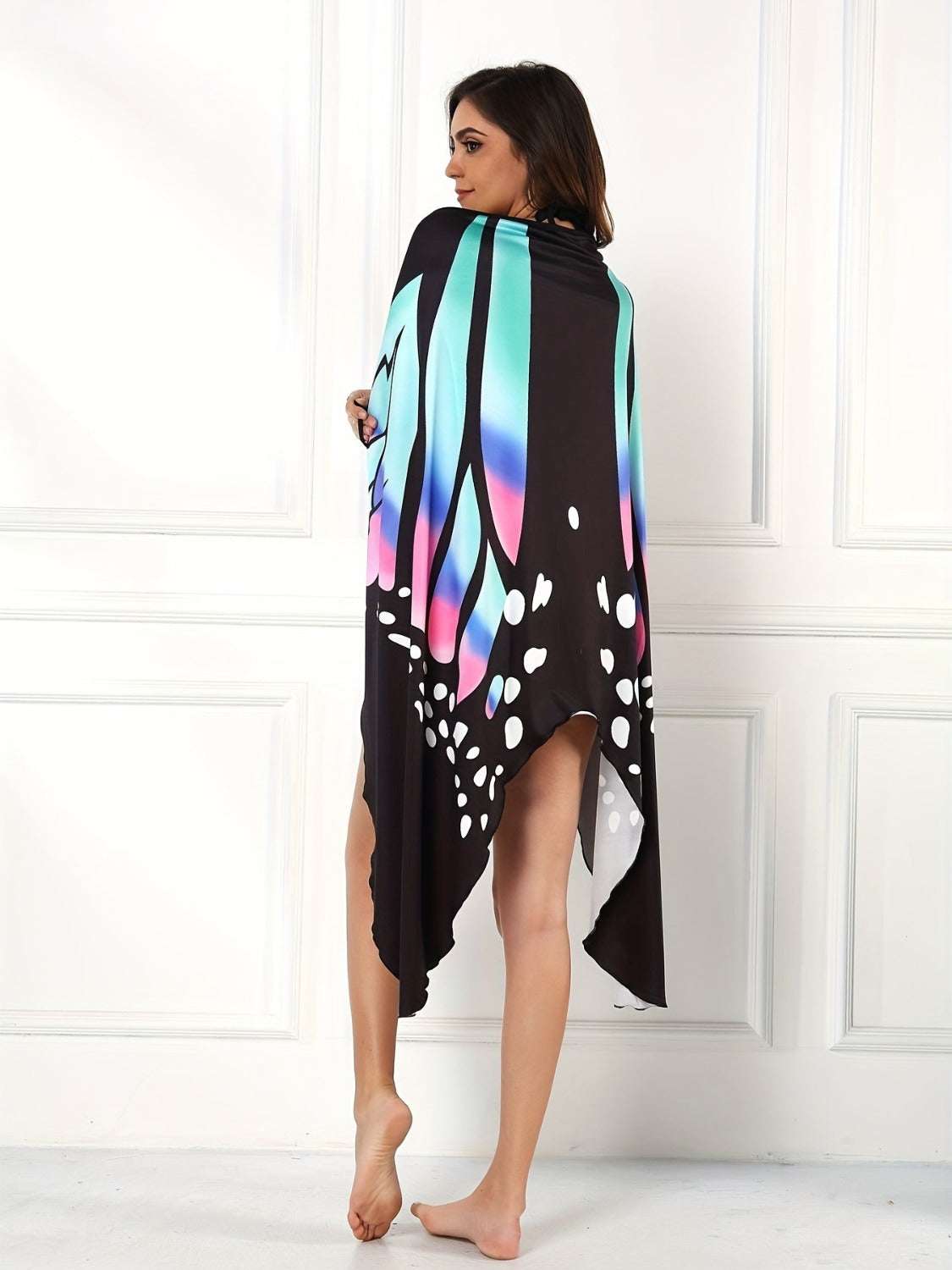 Printed Spaghetti Strap Cover Up - ThingsWeUseAndLove 