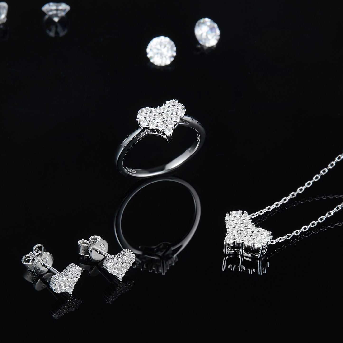 Moissanite 925 Sterling Silver Heart Ring - ThingsWeUseAndLove 