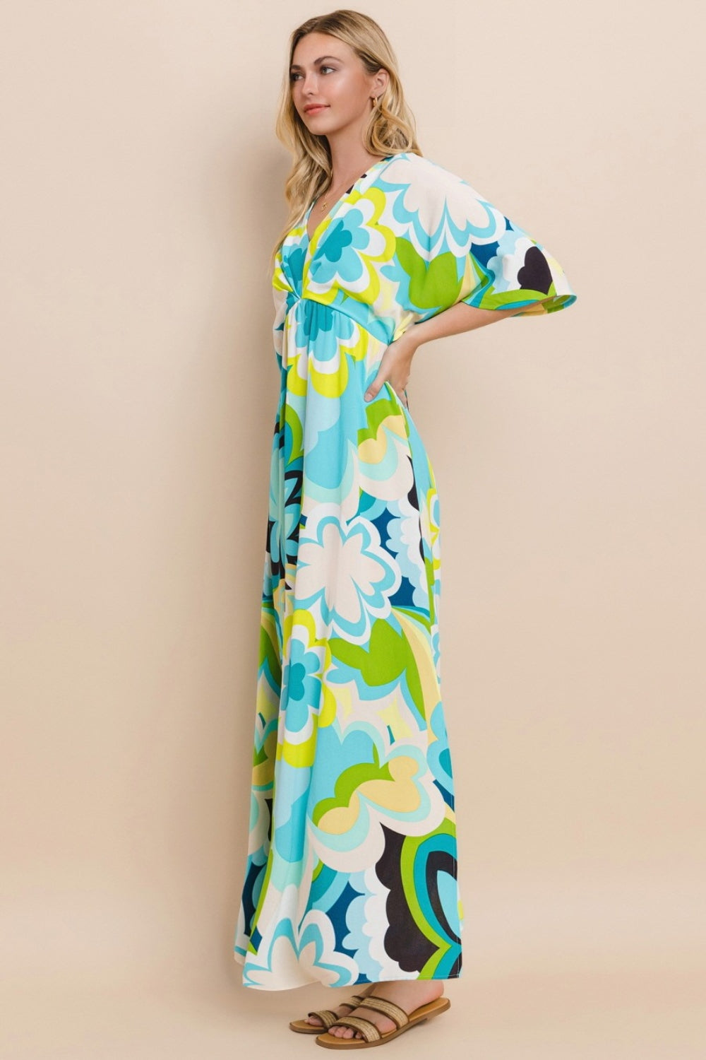 Laurel Floral Printed Slit Maxi Dress - ThingsWeUseAndLove 