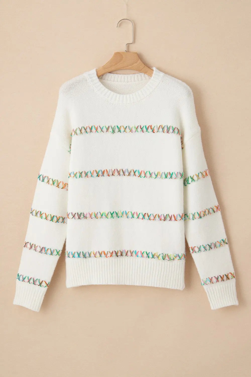 Round Neck Long Sleeve Sweater - ThingsWeUseAndLove 