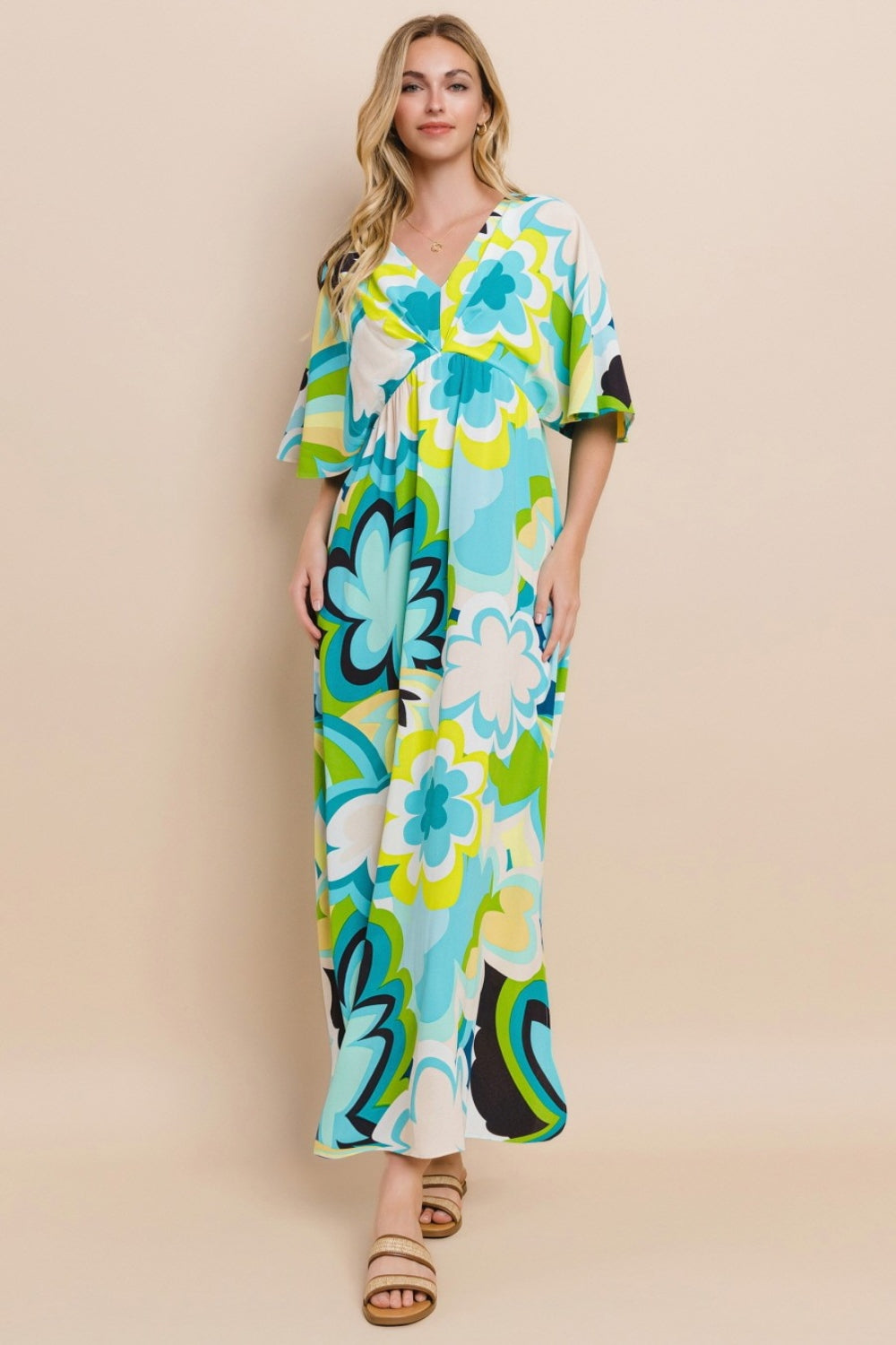 Laurel Floral Printed Slit Maxi Dress - ThingsWeUseAndLove 