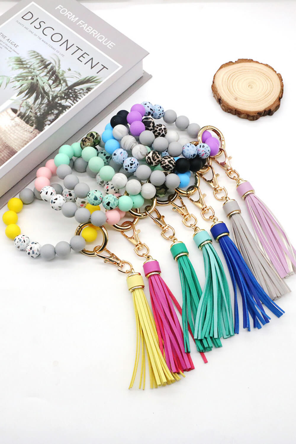 Assorted 2-Pack Multicolored Beaded Tassel Keychain - ThingsWeUseAndLove 