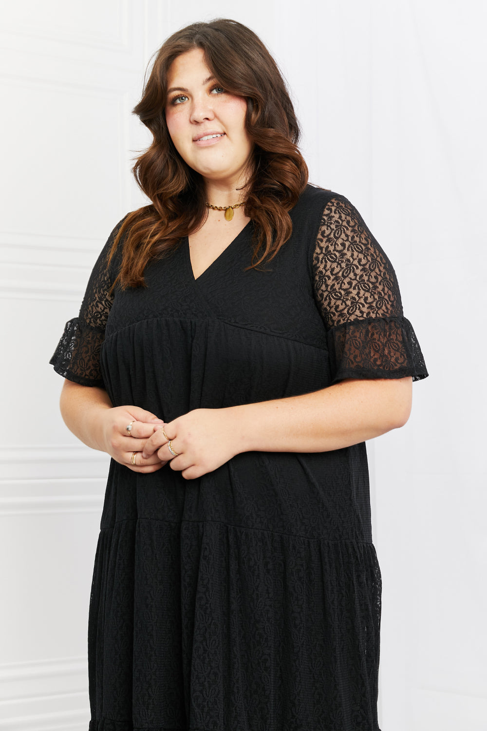 Black Lace Tiered Dress - ThingsWeUseAndLove 