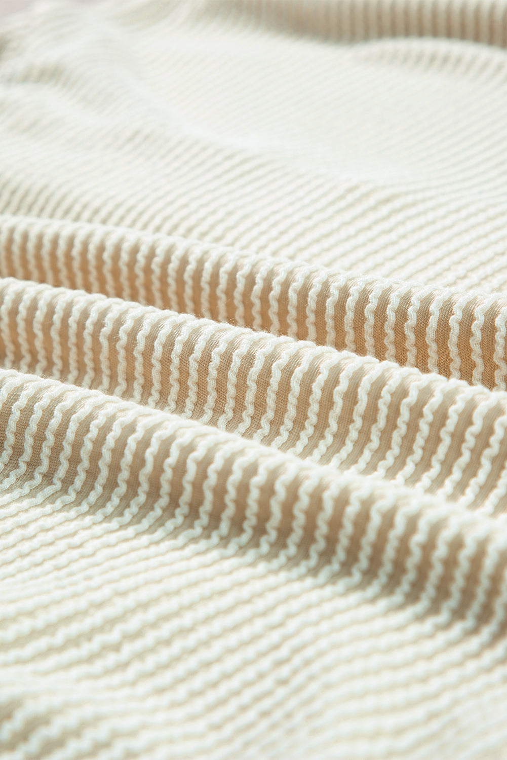 Textured Lantern Sleeve Henley Top - ThingsWeUseAndLove 