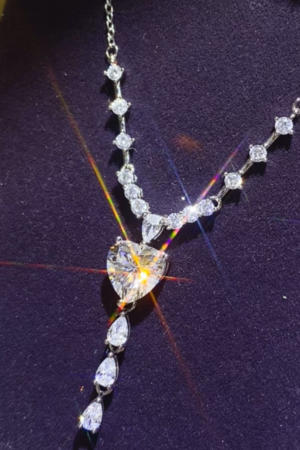 3 Carat Moissanite 925 Sterling Silver Drop Necklace - ThingsWeUseAndLove 